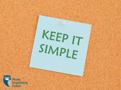 note on paper tacked to cork board says "Keep it simple."